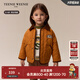 Teenie Weenie Kids小熊童裝24秋冬款男女寶寶短款菱格撞色棉服外套 橙色 100 cm