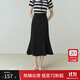 范思藍恩23FS12008 人魚(yú)公主 魚(yú)尾裙半身裙女中長(cháng)款夏季高腰a字裙 黑色 S