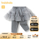 巴拉巴拉寶寶褲子女童打底褲裙褲加絨秋冬季嬰兒長(cháng)褲保暖甜美時(shí)尚 中花灰00502 73 cm