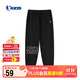 喬丹男童加絨長(cháng)褲兒童冬季運動(dòng)褲小孩童裝束腳褲子 黑色140