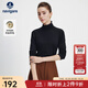 Navigare意大利小帆船女士長(cháng)袖T恤秋冬季羊毛高領(lǐng)打底衫簡(jiǎn)約百搭彈力體恤 暗夜黑 L