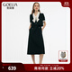 歌莉婭女裝連衣裙夏裝新品假兩件氣質(zhì)淑女miu系蝴蝶結制服裙子1E3R4K850 00B黑色 L