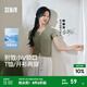 森馬（Semir）陳都靈短袖恤女短款修身正肩涼感上衣2025夏新款辣妹上衣圓領(lǐng)開(kāi)衫 軍綠51307 M