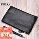 POLO手包男士頭層牛皮手拿包男錢(qián)包現金信封包零錢(qián)包生日禮物送男友