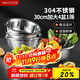 美廚（maxcook）304不銹鋼盆篩五件套 30cm加大加厚洗菜盆沙拉盆 味斗套裝MCWA797