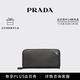 PRADA/普拉達【禮物】男士三角形Saffiano皮革錢(qián)夾錢(qián)包 黑色