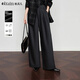 Olrain歐芮兒新款女裝秋季灰色闊腿西褲高腰顯瘦拖地休閑長(cháng)褲子 灰色 L 165/72A/L