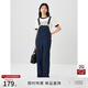 自巧小個子高腰休閑復(fù)古牛仔背帶褲女2024春季新款長褲顯高拖地褲 牛仔藍(lán) M (4碼)
