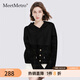 MeetMetro瑪依爾小香風(fēng)拼接衛衣女2025秋裝新款時(shí)尚連帽寬松上衣 黑色 S