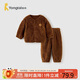 童泰（TONGTAI）童泰寶寶套裝秋冬季兒童衣服休閑外出南極絨上衣褲子棕色90cm
