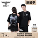 BOY LONDON【煙花】潮牌短袖秋季燙鉆翅膀印花時(shí)尚寬松T恤N01005 黑色 S