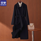 羅蒙（ROMON）2025秋冬新款黑色雙面羊絨大衣女中長(cháng)款高端修身顯氣質(zhì)羊毛呢外套 黑色 100%純羊毛 M 100-125斤