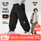 左西男童加絨褲子保暖2025新款兒童冬季工裝褲防風(fēng)沖鋒褲 黑色 150