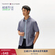 TOMMY HILFIGER25春夏新款男裝輕薄牛津紡商務(wù)休閑格紋短袖襯衣襯衫外套 黑白格0MS M （推薦：135-150斤）
