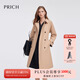 PRICH【長(cháng)絨棉】英倫復古雙排扣中長(cháng)款風(fēng)衣2025秋新款氣質(zhì)外套女 35米色 M 165