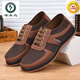 啄木鳥(niǎo)牛筋底老北京布鞋男款防滑耐磨工作休閑帆布鞋秋冬季中老年爸爸鞋 駝色 四根巾 39
