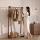 新藝鴻運（XINYIHONGYUN）實(shí)木衣帽架落地臥室掛衣架家用室內衣服掛架子簡(jiǎn)易晾衣架榫卯結構 【基礎款-單桿】長(cháng)98CM胡桃色