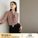 顏域長(cháng)袖粉色襯衫女士秋2024新款氣質(zhì)小眾襯衣洋氣小衫蝴蝶結上衣 粉花 M