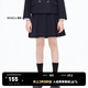little MO&Co.童裝女童挺括百褶裙短裙半身裙兒童裙子半裙中大童 蔚藍(lán)色 140 140/58