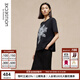 例外（EXCEPTION）新中式女裝2025新款春夏時(shí)尚通勤簡(jiǎn)約寬松百搭印花短袖T恤 黑色/99 M