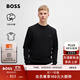 BOSS博斯【100%棉】男士棉質(zhì)毛圈布寬松圓領(lǐng)衛衣 001-黑色 L