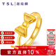 謝瑞麟（TSL） 黃金戒指開(kāi)口女款結婚蝴蝶結足金戒指YM678 約3.25克（工費750元)