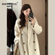 RHUDE FOG品牌女裝韓版正肩羊毛呢大衣女2025冬季新款時(shí)尚高級感赫本風(fēng)顯瘦 燕麥色 M