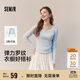 森馬（Semir）t恤女短款大圓領(lǐng)修身顯瘦2025春秋純色上衣內(nèi)搭109125101011