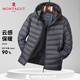 夢(mèng)特嬌（MONTAGUT）羽絨服男士冬季90鴨絨云感輕薄休閑百搭保暖短款外套 深灰 L