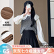 蘿美醬百褶裙女春秋短裙jk制服小裙子學(xué)院風(fēng)高腰時(shí)尚a字半身裙小個(gè)子 黑色加長(cháng)款（加厚毛呢面料） L 【建議105-115斤】