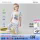 愛(ài)慕兒童（AIMER KIDS）A類(lèi)夏季輕薄莫代爾兒童睡衣套裝男女童家居服高彈柔軟短袖空調服 男七分-賽車(chē)總動(dòng)員AK2437982 90