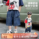 Disney baby迪士尼男童短褲兒童褲子中小童裝夏季休閑純棉牛仔褲 深藍  110 