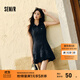 森馬（Semir）連衣裙女polo領(lǐng)無(wú)袖花苞裙甜酷2025夏新款辣妹分割短裙小個(gè)子 深藍80801 S