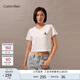 Calvin Klein Jeans夏季女士純棉字母印花潮流ck辣妹短款短袖T恤J223495 YAF-月光白 XS