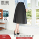 香影學(xué)院風(fēng)灰色半身裙女高腰2025秋季新款垂墜感氣質(zhì)顯瘦過(guò)膝裙子 灰色 S