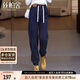 絲柏舍運動(dòng)休閑褲2025秋裝新款女裝松緊腰抽繩對稱(chēng)口袋長(cháng)褲