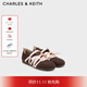 CHARLES&KEITH25冬新品薄底緞帶休閑鞋瑪麗珍德訓鞋CK1-71650021 Dark Brown Textured深棕色 37 （235）