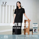玖姿·安娜蔻【BaseLine】極簡(jiǎn)通勤風(fēng)醋酸廓形連衣裙女2025夏季新款 素黑 L