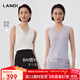 藍地（LANDI）[萬(wàn)能顯瘦內搭]肌理感網(wǎng)紗拼接V領(lǐng)針織背心女吊帶2025夏新品 白色 M