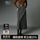 晚白【新品】2025秋款時(shí)尚氣質(zhì)百搭顯瘦直筒半身裙高腰通勤長(cháng)裙 灰色 XL