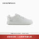 EMPORIO ARMANI/阿瑪尼官方旗艦新款男士輕戶(hù)外厚底小白鞋休閑運動(dòng)板鞋秋季 U0011-米白色 43