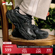 FILA 斐樂(lè )官方女鞋楊冪同款FERN摩登運動(dòng)鞋蕨草鞋休閑老爹鞋 黑/影黑灰-BC 37.5