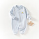 嬰兒連體衣春秋款睡衣純棉a類(lèi)新生兒衣服秋冬寶寶打底衣長(cháng)袖哈衣 提花藍柿柿如意連體衣春秋 66碼 均碼