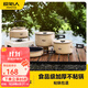 原始人戶(hù)外鍋具便攜燒水壺露營(yíng)炊具野炊裝備用品野營(yíng)套鍋套裝 【不粘鍋】4-7人露營(yíng)套餐