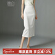 晚白【新品】秋款時(shí)尚簡(jiǎn)約氣質(zhì)半裙休閑百搭通勤OL半身裙 白色 M