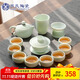 蘇氏陶瓷（SUSHI CERAMICS）翡翠玉功夫茶具套裝羊脂玉陶瓷三才蓋碗青瓷茶壺套組節日禮盒裝