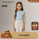 Teenie Weenie Kids【菁英POLO】小熊童裝25年款女童飛袖短袖打底衫 藍色 160 cm