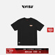 EVISU【限時(shí)折上折】福神男女同款流行休閑時(shí)尚運動(dòng)商標短袖T恤 黑色 M 【寬松效果需拍大1-2個(gè)尺碼】