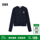 森馬（Semir）毛衣女冬季短款半開襟刺繡修身套頭衫女生風(fēng)顯瘦上衣107724107001