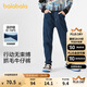 巴拉巴拉童裝兒童褲子男童長(cháng)褲秋冬裝2024直筒褲加絨時(shí)尚潮酷208424108103